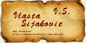 Vlasta Šijaković vizit kartica
